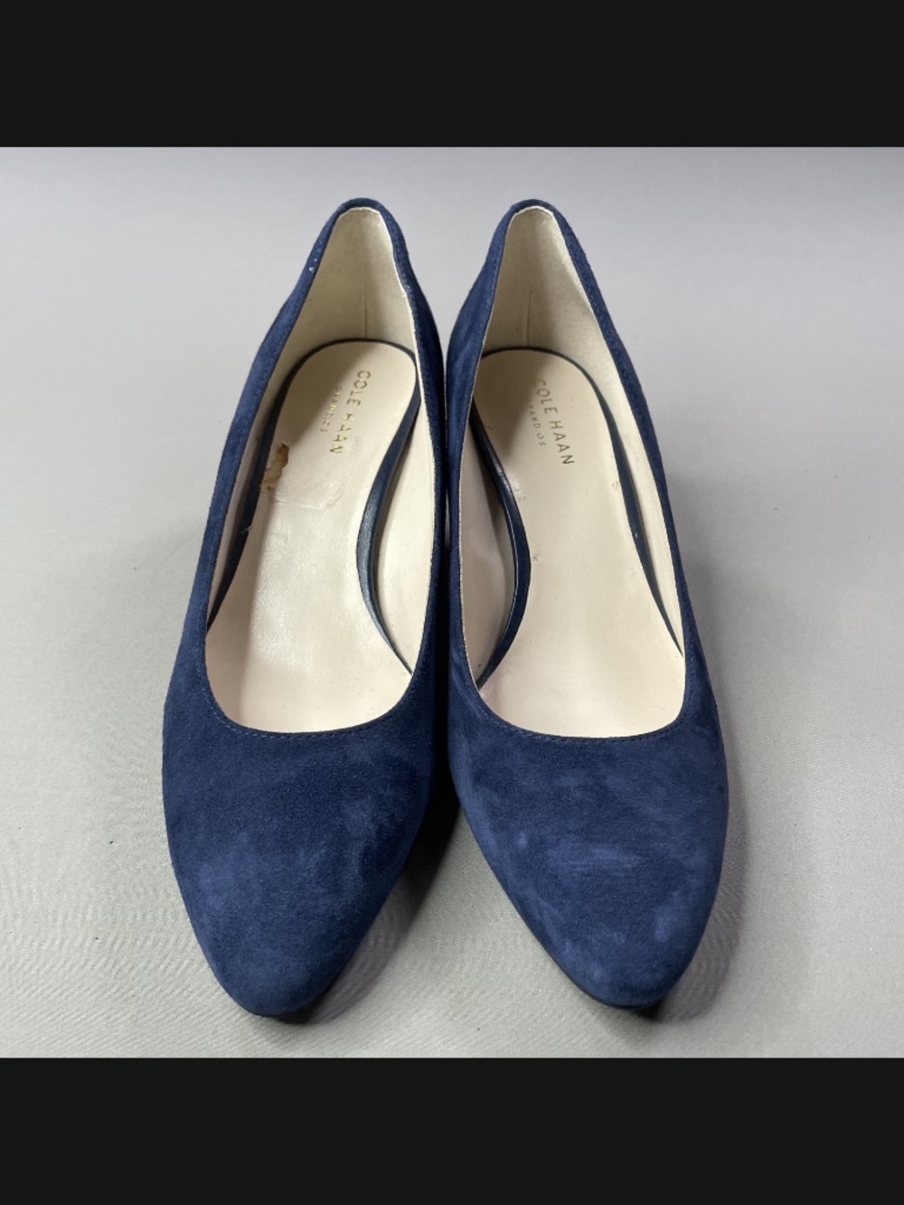 Cole Haan Shoes Womens 6.5 blue suede wedge heels grand os designer cocktail - Picture 3 of 12